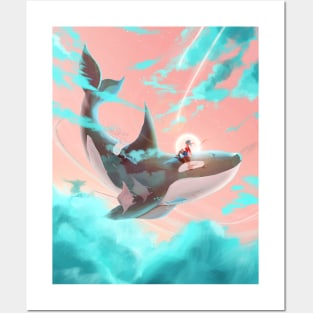 Pink Whale Posters and Art